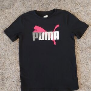 Puma Black Tee with Red and Silver Logo